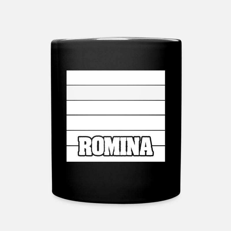 Mädchenname Romina - Tasse einfarbig - Schwarz