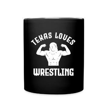 Texas Wrestling Design für stolze texanische Fans - Tasse einfarbig - Schwarz - Vorne