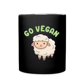 Conception de moutons pour les fiers végétaliens - Mug uni - noir - Devant