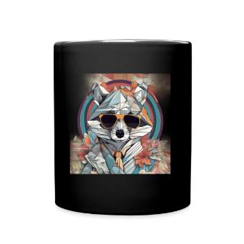 Raton laveur épique - Mug uni - noir - Devant