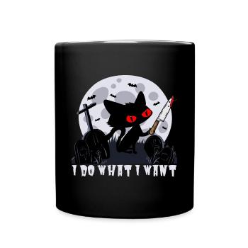 Je fais ce que je veux Halloween Chats Tenue Cadeau - Mug uni - noir - Devant