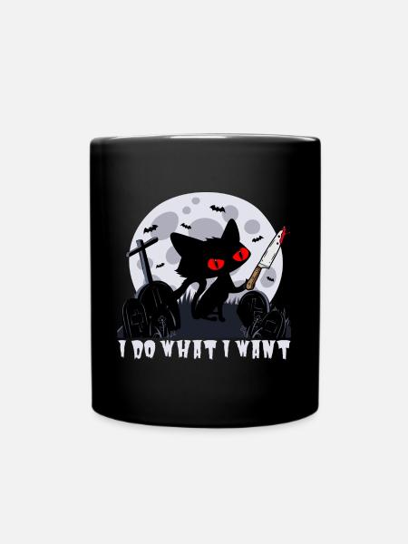 I do what i want Halloween Katzen Outfit Geschenk - Tasse einfarbig - Schwarz