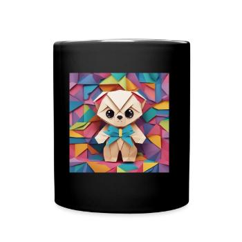 Teddy Origami coloré - Mug uni - noir - Devant