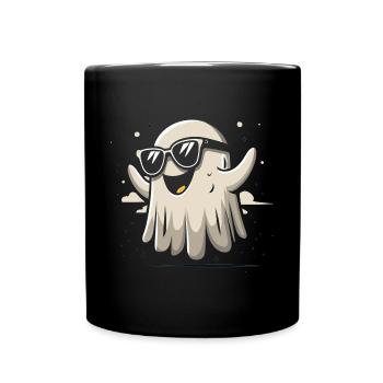 Geist mit Sonnenbrille - Tasse einfarbig - Schwarz - Vorne