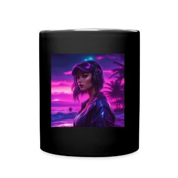Beach Girl Neo Vintage - Mug uni - noir - Devant