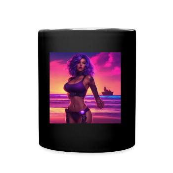 Beach Girl Neo Vintage - Mug uni - noir - Devant