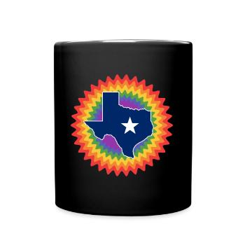 Conception de carte du Texas pour les fiers Texans LGBT + - Mug uni - noir - Devant