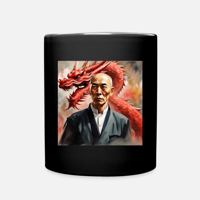 Yip Man Wing Chun Großmeister Porträt - Tasse einfarbig - Schwarz