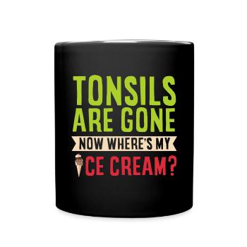 Tonsillektomie Genesung Mandelentfernung - Tasse einfarbig - Schwarz - Vorne
