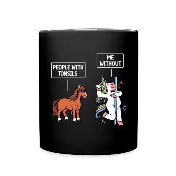 Tonsillektomie Genesung Mandelentfernung - Tasse einfarbig - Schwarz - Vorne
