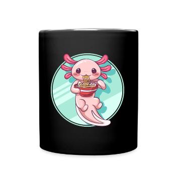 Axolotl Ramen Design für Axolotl-Liebhaber - Tasse einfarbig - Schwarz - Vorne