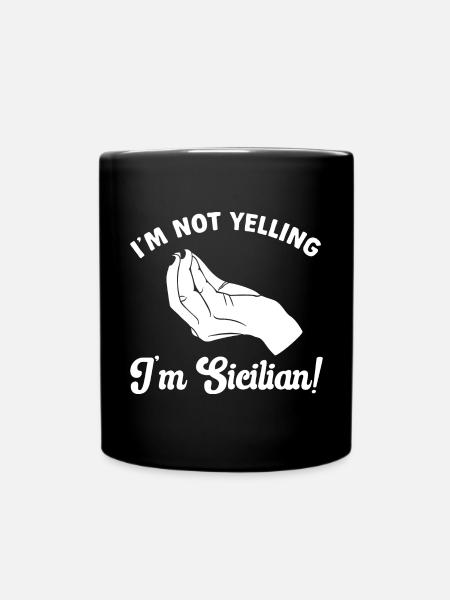 Sizilien Flagge Italien Sizilien - Tasse einfarbig - Schwarz
