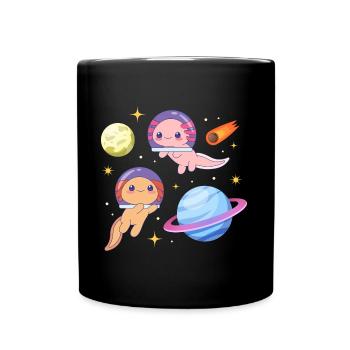 Astronaut Axolotls Design für Axolotl-Liebhaber - Tasse einfarbig - Schwarz - Vorne