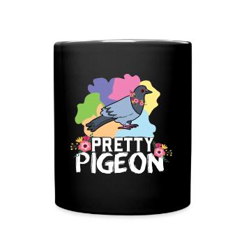 Hübsches Taubendesign für Taubenliebhaber - Tasse einfarbig - Schwarz - Vorne
