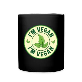 I'm Vegan Design for Proud Vegans - Full Colour Mug - black - Front