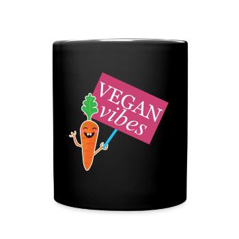 Design Vegan Vibes pour les fiers végétaliens - Mug uni - noir - Devant