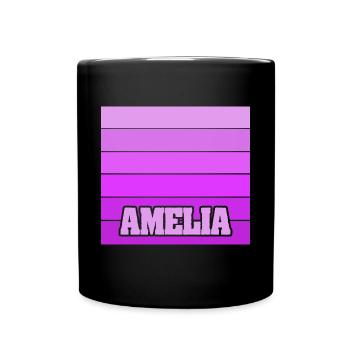 Amelia als Mädchenname - Tasse einfarbig - Schwarz - Vorne