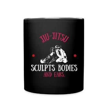 Jiu Jitsu formt Körper und Ohren - Tasse einfarbig - Schwarz - Vorne