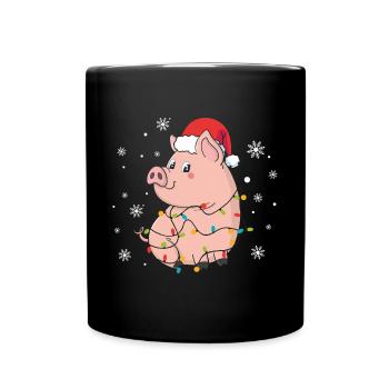 Cochon Noël - Mug uni - noir - Devant