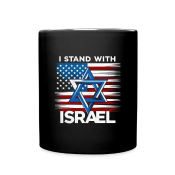 I Stand With Israel Patriotic - Full Colour Mug - black - Front