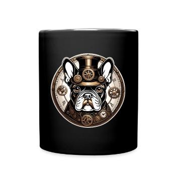 Steampunk French Bulldog - Full Colour Mug - black - Front