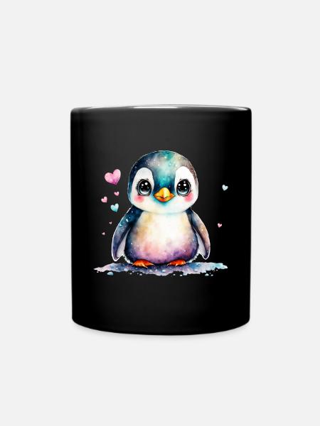 Ein kleines süsses Baby Pinguin Vogel Pinguine - Tasse einfarbig - Schwarz