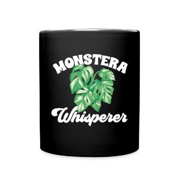 Monstera Deliciosa Albo Plante d’intérieur botanique - Mug uni - noir - Devant
