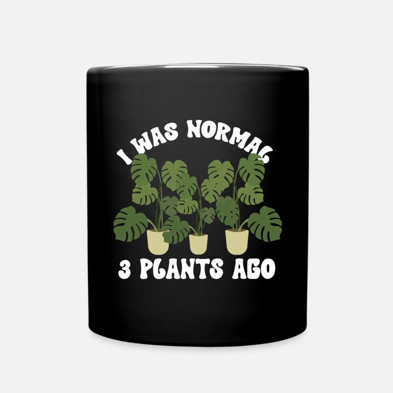 Monstera Deliciosa Albo Botanische Zimmerpflanze - Tasse einfarbig - Schwarz
