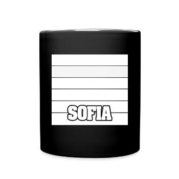 Sofia als Frauenname - Tasse einfarbig - Schwarz - Vorne