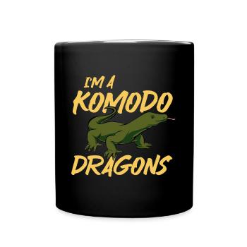 Komodowaran Komodo Liebhaber Geschenk - Tasse einfarbig - Schwarz - Vorne