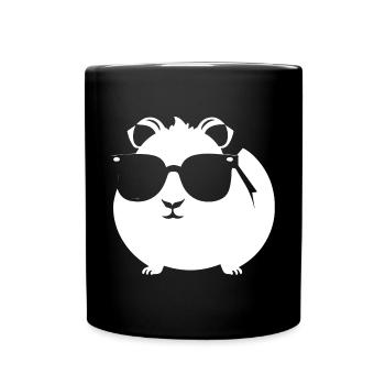 Funny Guinea Pig with Sunglasses Guinea Pigs - Full Colour Mug - black - Front