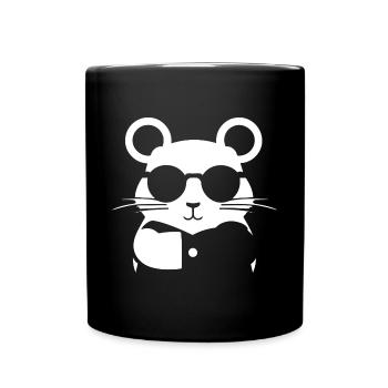 Hamster drôle avec des lunettes de soleil Hamsters - Mug uni - noir - Devant