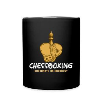Schachboxen - Schachmatt Oder Knockout Schachboxen - Tasse einfarbig - Schwarz - Vorne