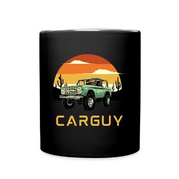 Funny Car Guy Cars Lover CarGuy Retro Vintage - Full Colour Mug - black - Front