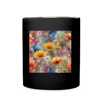 Sea of flowers - Full Colour Mug - black - Front