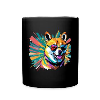 Shiba Inu - Tasse einfarbig - Schwarz - Vorne
