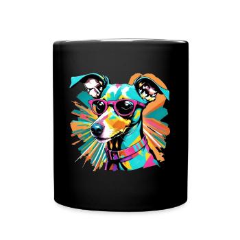 Italienischer Windhund - Tasse einfarbig - Schwarz - Vorne