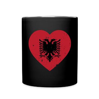Albanische Flagge Albanischer Adler Shqiponja - Tasse einfarbig - Schwarz - Vorne