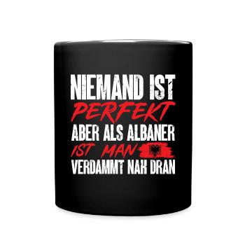 Albanische Flagge Albanischer Adler Shqiponja - Tasse einfarbig - Schwarz - Vorne