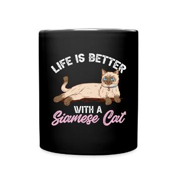Siamkatze - Tasse einfarbig - Schwarz - Vorne