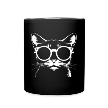 Funny Cat with Sunglasses Kitten Sunglas Cats - Full Colour Mug - black - Front