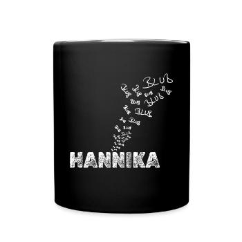 Anglerin Hannika - Tasse einfarbig - Schwarz - Vorne