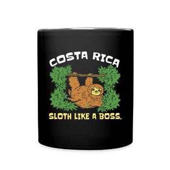 Costa Rica Sloth Like A Tropical Sloth - Full Colour Mug - black - Front