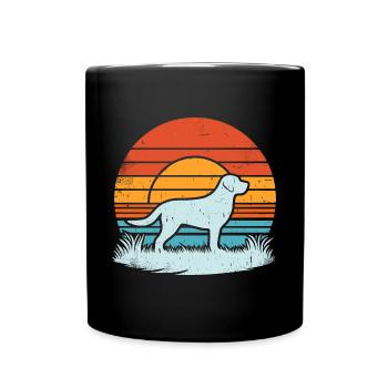 Labrador Retriever Vintage Sunset dark - Full Colour Mug - black - Front