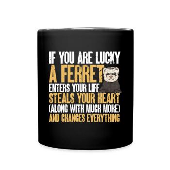 Furet, propriétaire de furet - Mug uni - noir - Devant