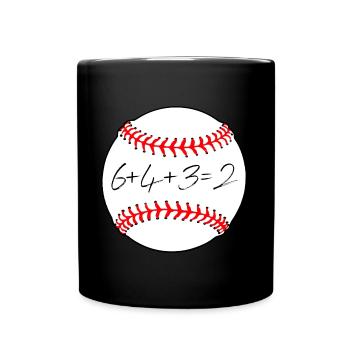 Baseball 6432 Double Play - 6+4+3=2 Softball Math - Full Colour Mug - black - Front