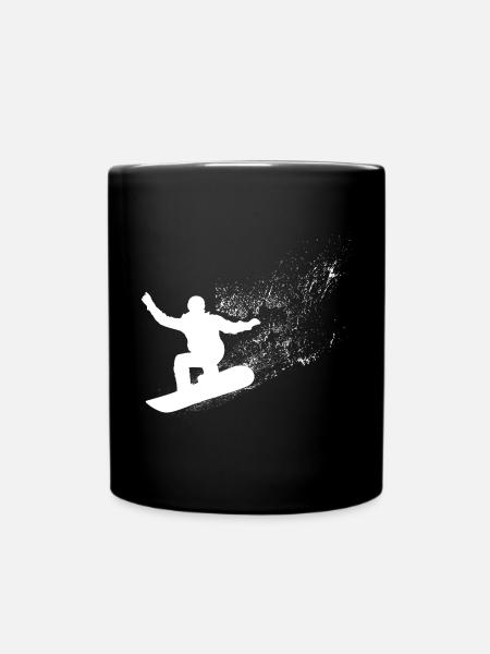 Snowboard, Halfpipe, Wintersport, Skiurlaub - Tasse einfarbig - Schwarz