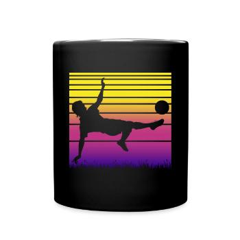Fußball Fußballer - Tasse einfarbig - Schwarz - Vorne