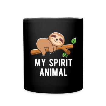 Paresseux amant graphique paresseux Animal drôle paresseux - Mug uni - noir - Devant