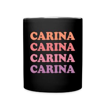 Name Carina - Tasse einfarbig - Schwarz - Vorne